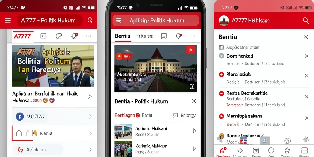 Antarmuka A7777 menampilkan berita politik dan hukum secara jelas dan menarik.