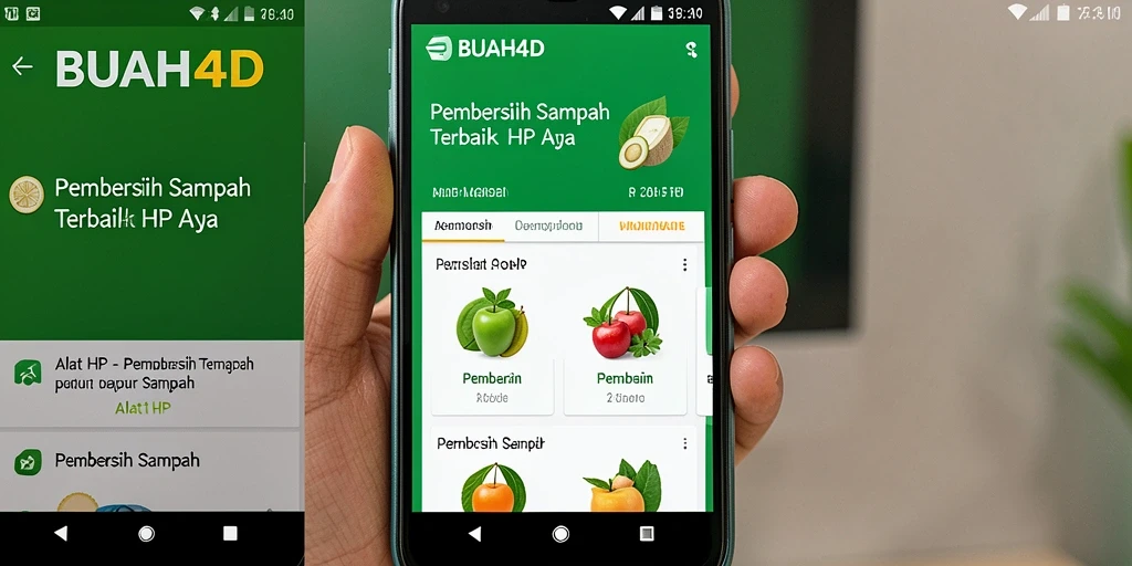 Antarmuka BUAH4D yang mudah digunakan dan menampilkan fungsi pembersihan sampah.