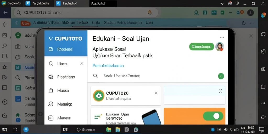 Antarmuka aplikasi CUPUTOTO untuk Soal Ujian yang interaktif.