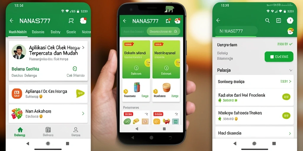 Tampilan antarmuka NANAS777 yang menampilkan daftar harga produk.