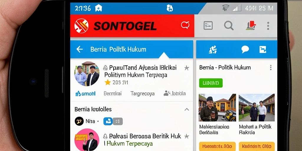 Antarmuka SONTOGEL menampilkan berita politik dan hukum terkini dengan jelas.