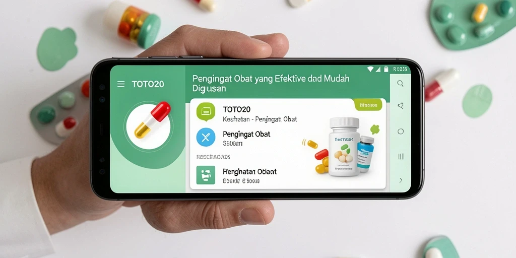 Tampilan antarmuka TOTO20 dengan fitur pengingat obat yang jelas.
