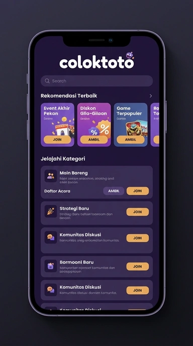 Tampilan katalog aplikasi coloktoto